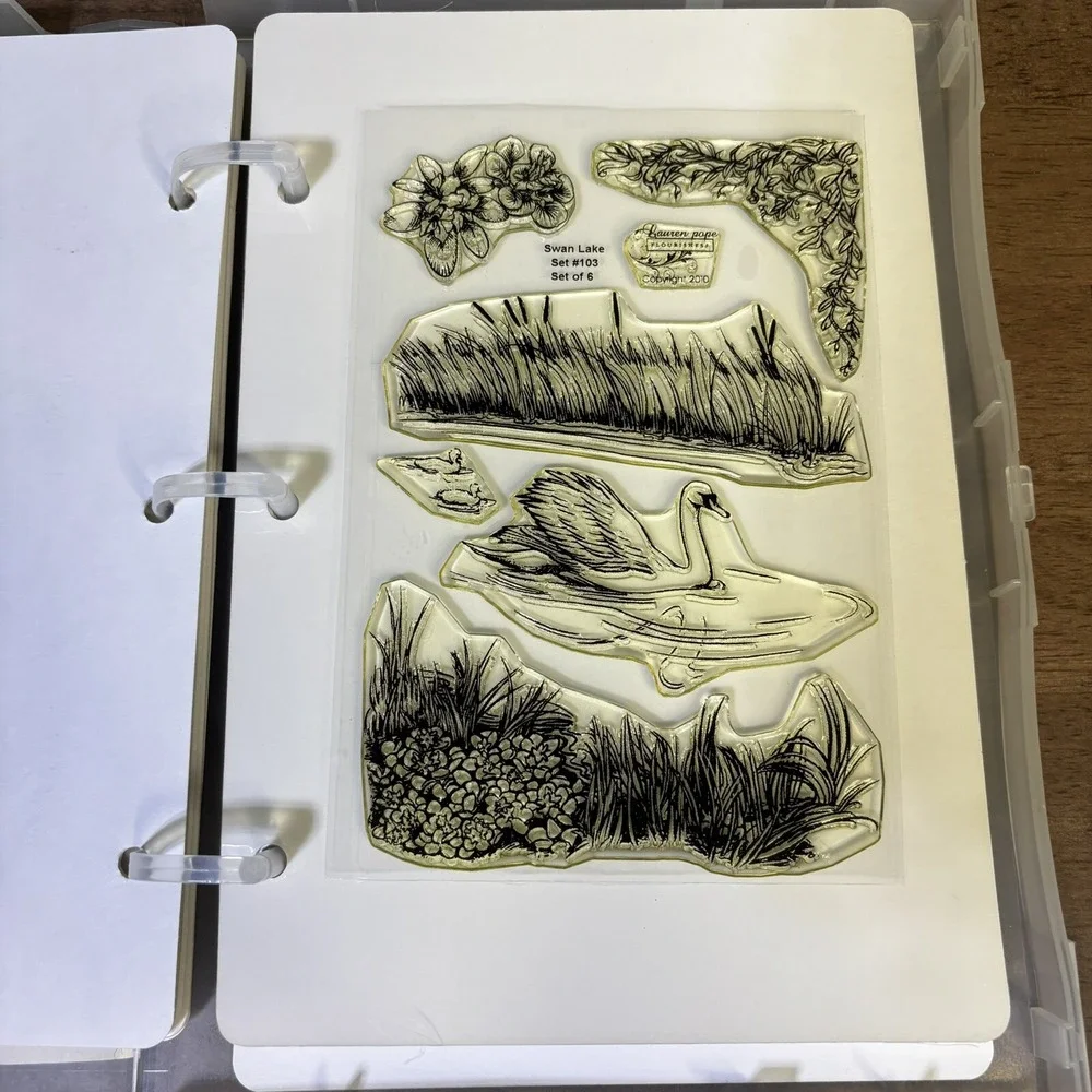 Lot of 6 Flourishes Stamp Sets Photopolymer Sets In Storage Case